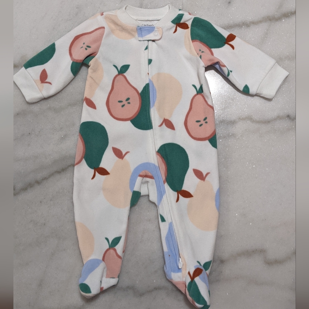 Carter's Baby 1-piece Pear Fleece Zip Sleep and Play - Size 3M